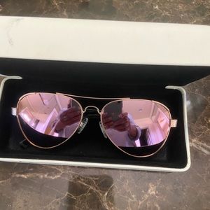 Halston Rose Gold mirrored Sunglasses